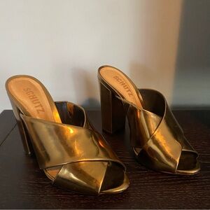 Shutz Bronze Maisie crisscross sandals